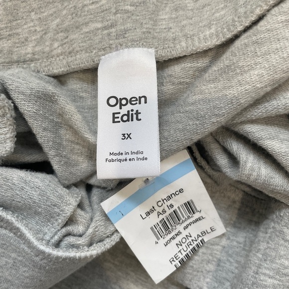 Open Edit 3X Light Gray Sweatpants with Pockets - Picture 6 of 8